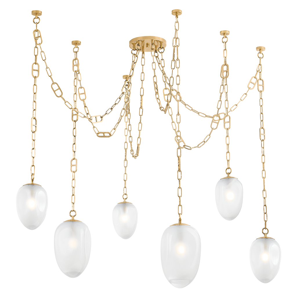 Daith 6 Light 61.25 inch Vintage Brass Chandelier