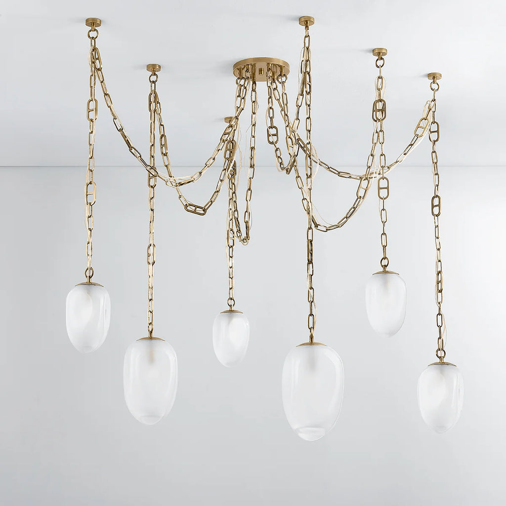 Daith 6 Light 61.25 inch Vintage Brass Chandelier