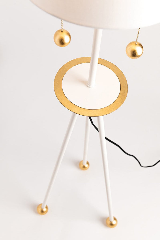 Liza Floor Lamp - Gold Leaf/White