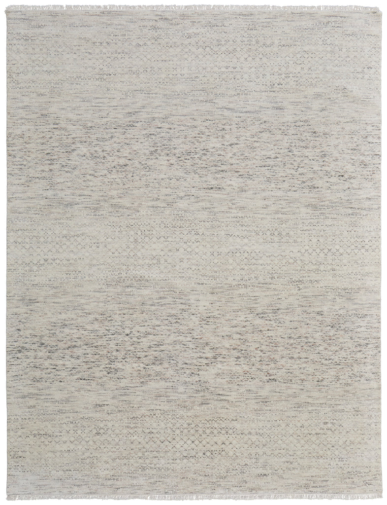 Branson Transitional Solid Ivory Pink Gray Area Rug (7'9" x 9'9")