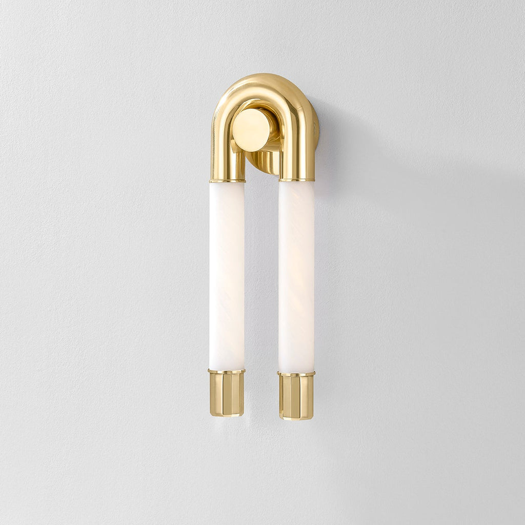 Zeme Wall Sconce, Vintage Polished Brass