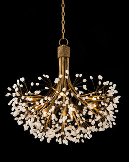 Stone/ Quartz Nine-Light Chandelier