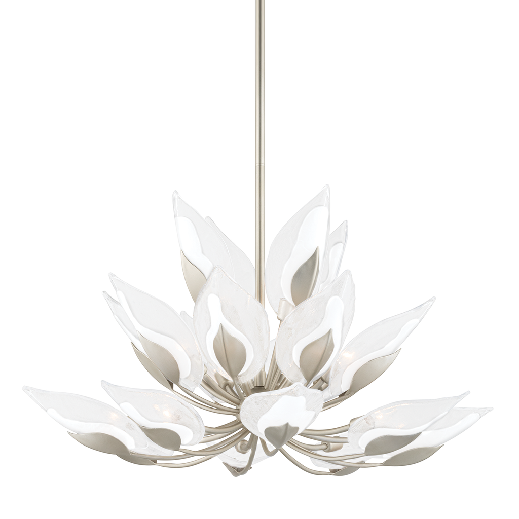 Blossom Chandelier 26" - Silver Leaf