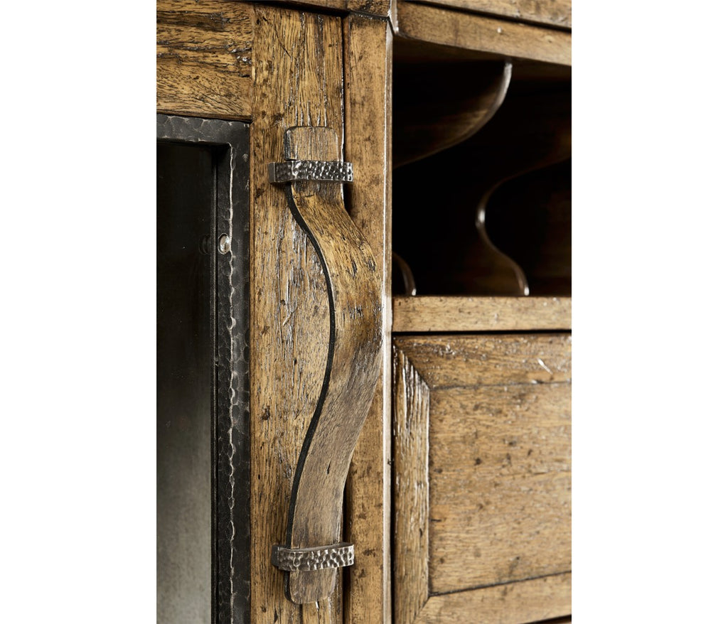 Medium Driftwood Cabinet with Wine Rack