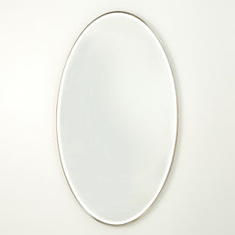 Elongated Oval Mirror, Brass