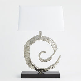 Swirl Lamp, Nickel With Black Granite