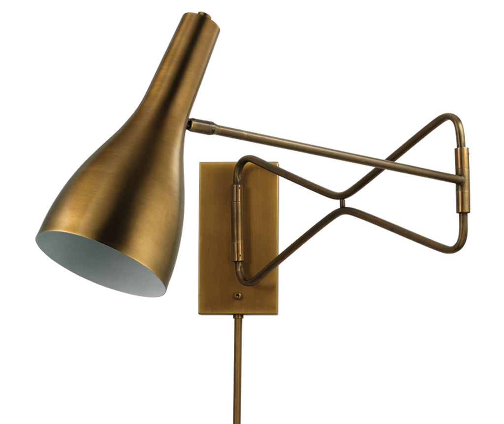 Lenz Swing Arm Wall Sconce-Antique Brass