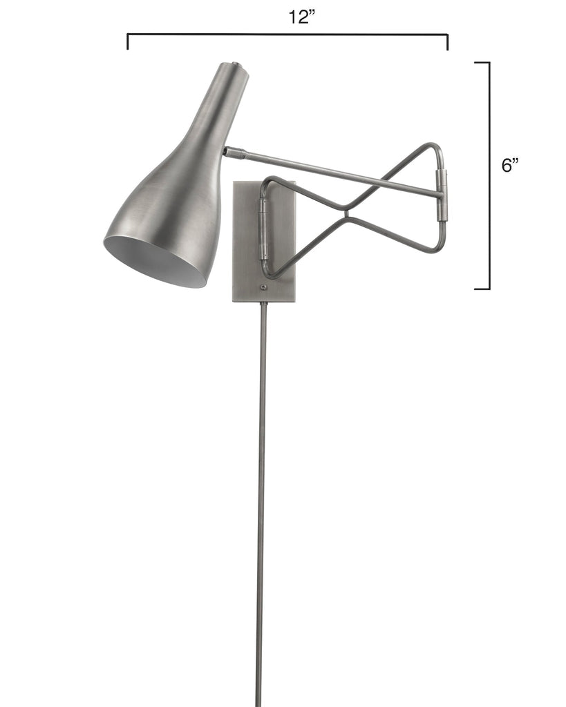 Lenz Swing Arm Wall Sconce-Gunmetal