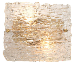 Swan Curved Glass Sconce-Antique Brass-4SWAN-LGCL
