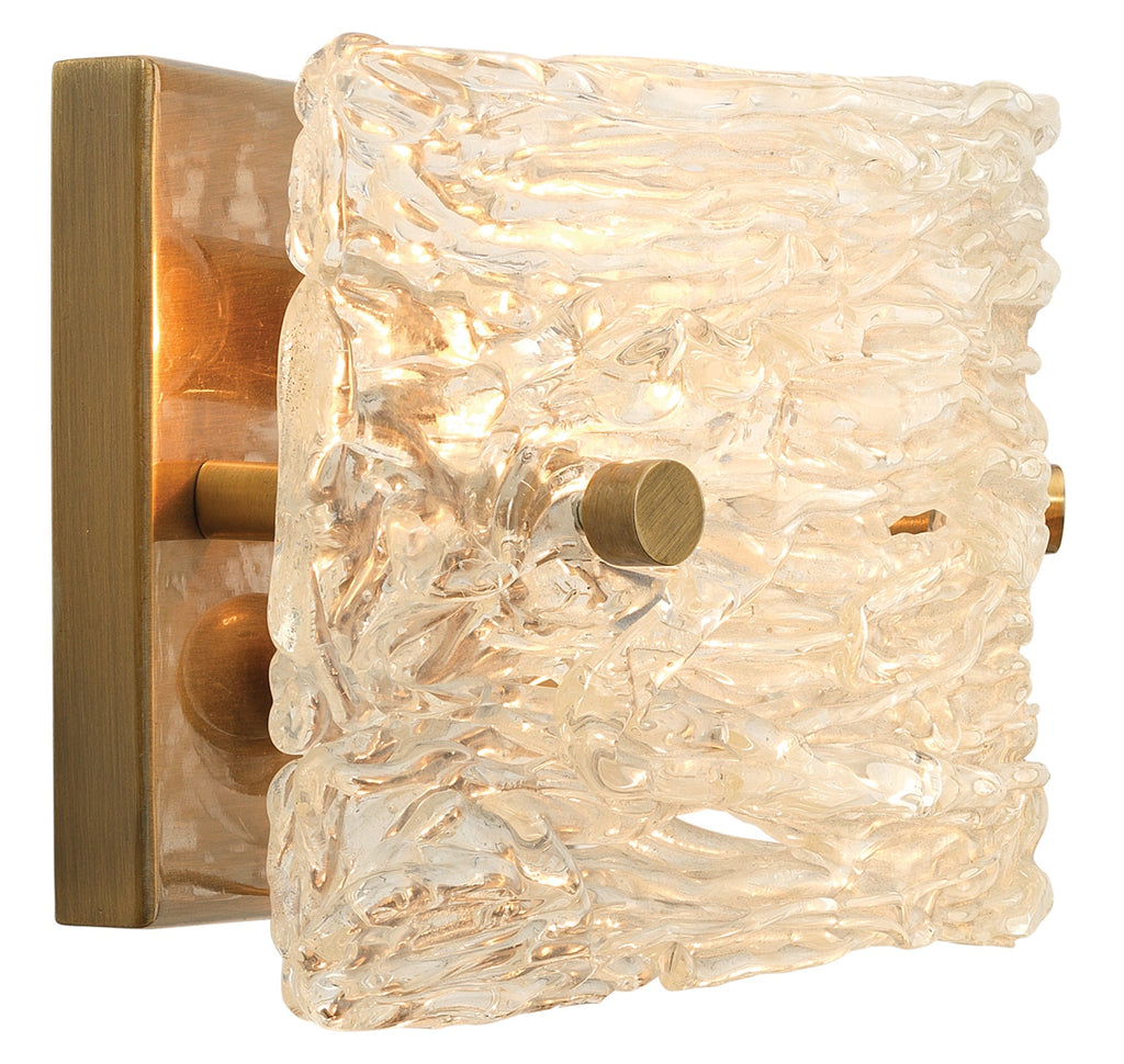 Swan Curved Glass Sconce-Antique Brass-4SWAN-SMCL