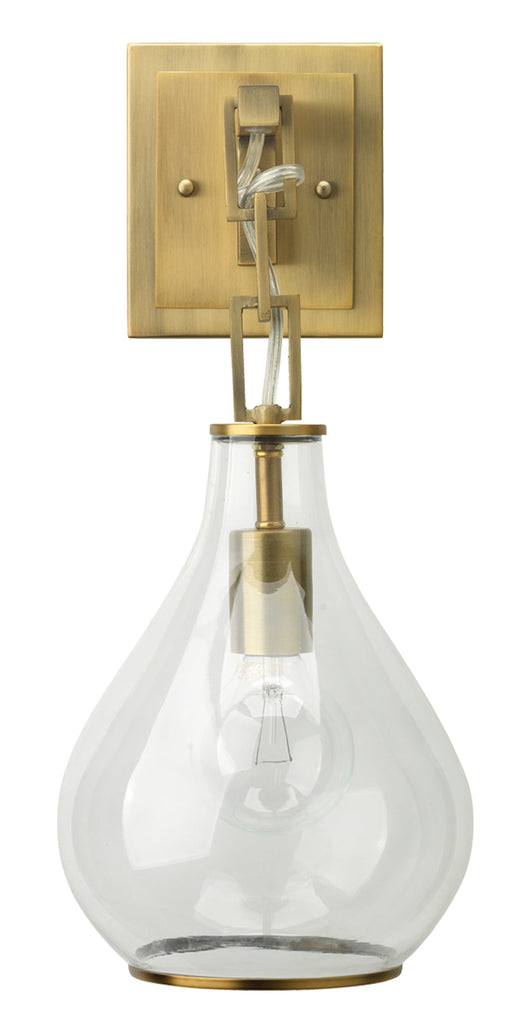 Tear Drop Hanging Wall Sconce-Antique Brass-Clear Glass