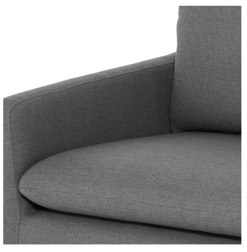 Anders Sofa - Slate Grey with Brushed Gold Legs