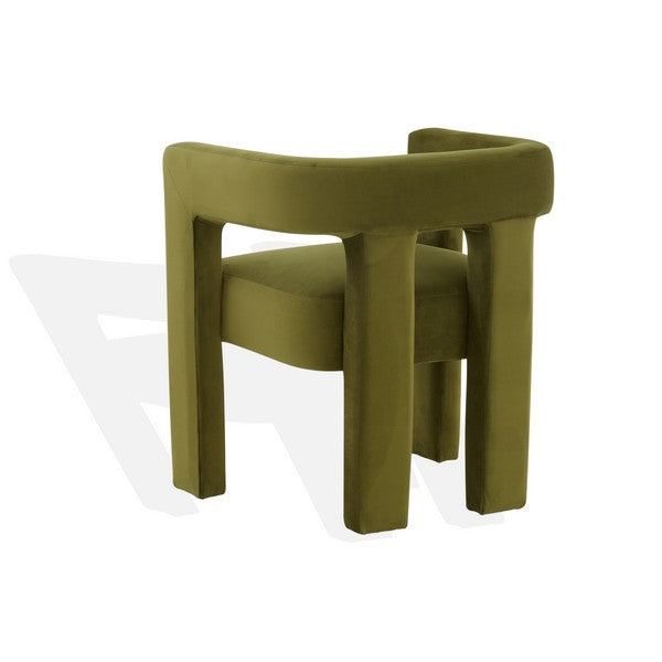 Deandre Contemporary Velvet Dining Chair, Olive Green