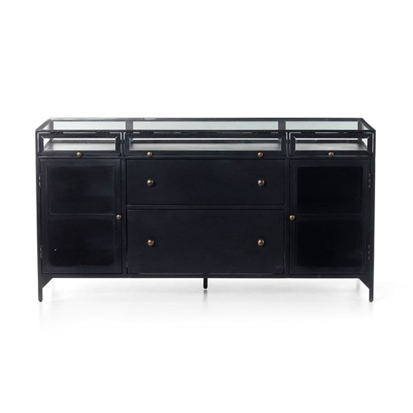 Shadow Box Modular Filing Credenza-Black