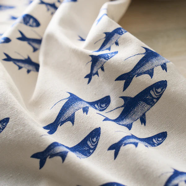 School Of Fish Mist Print Set/2 Thick,Cotton Kitchen Towels