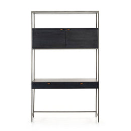 Trey Modular Wall Desk-Black Wash Poplar