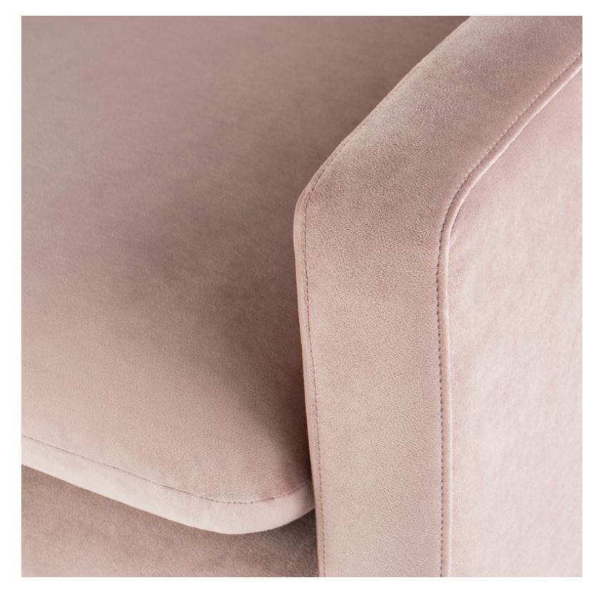 Anders Lounge Chair - Blush with Brushed Gold Legs