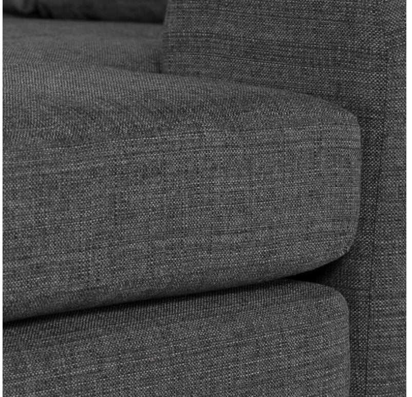 Colyn Sectional Sofa - Dark Grey Tweed with Brushed Gold Legs