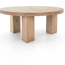 Mesa Round Coffee Table-Light Brushed