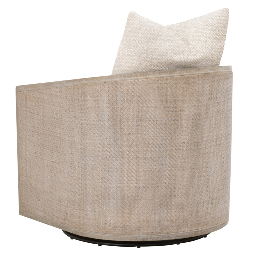 Mcguire Swivel Club Chair, LiveSmart Gellar-Jute, Natural Gray Oak & Cane