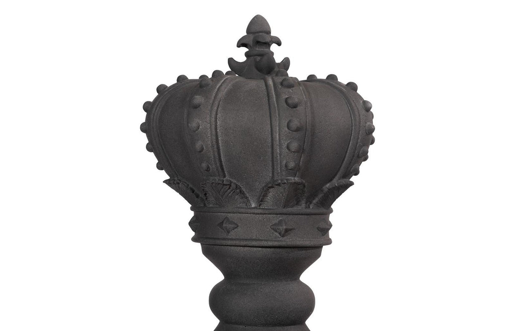 King Chess Sculpture, Cast Stone Black