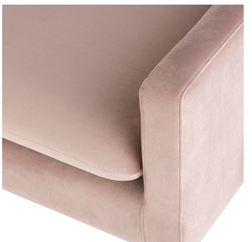 Anders Sofa - Blush with Matte Black Legs