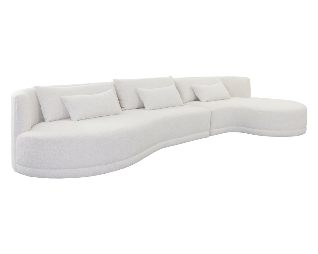 Laken Sofa Chaise - Copenhagen White