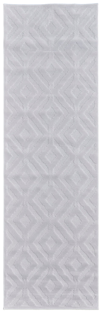 Saphir Mira Modern Solid White Area Rug (2'6" x 8')