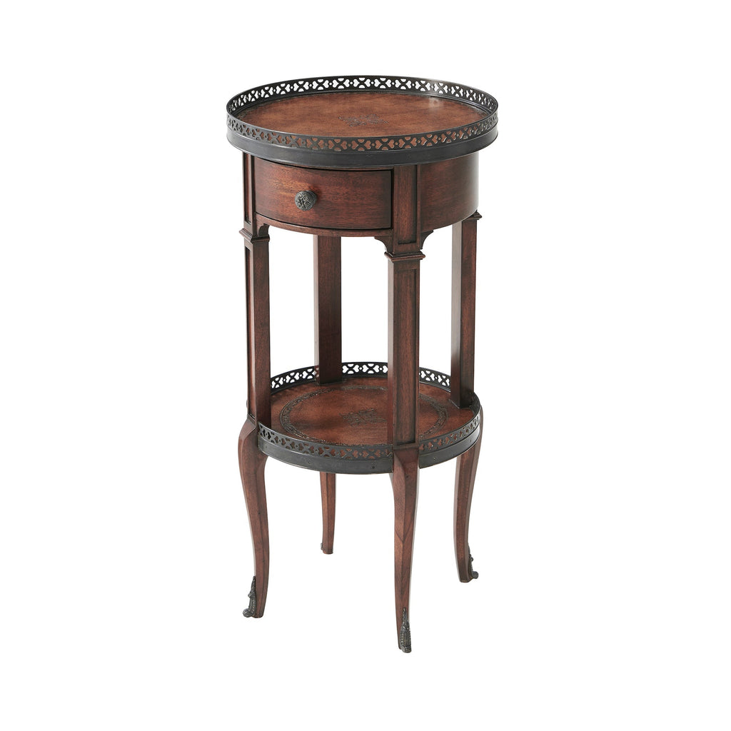 Walnut Circle Accent Table