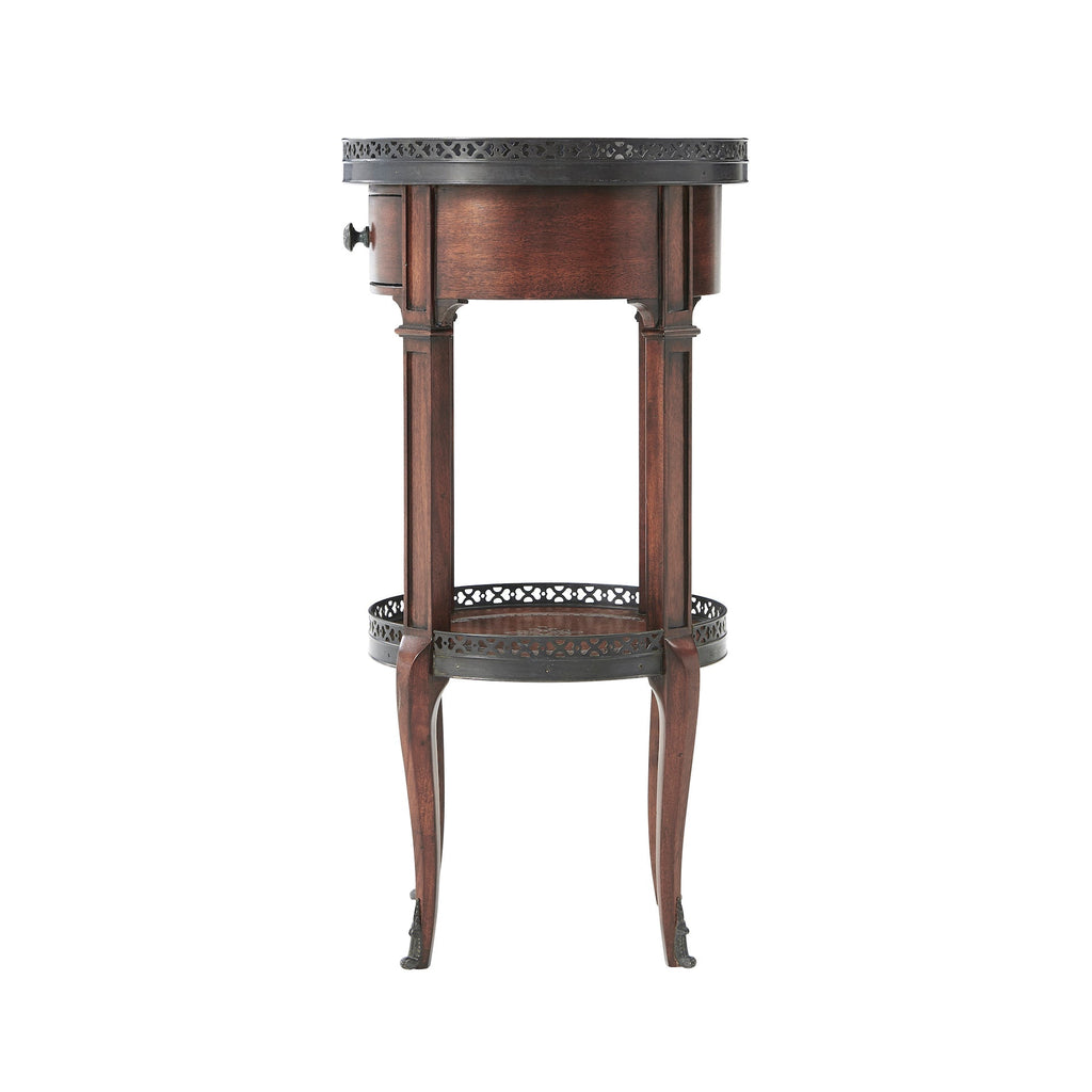 Walnut Circle Accent Table