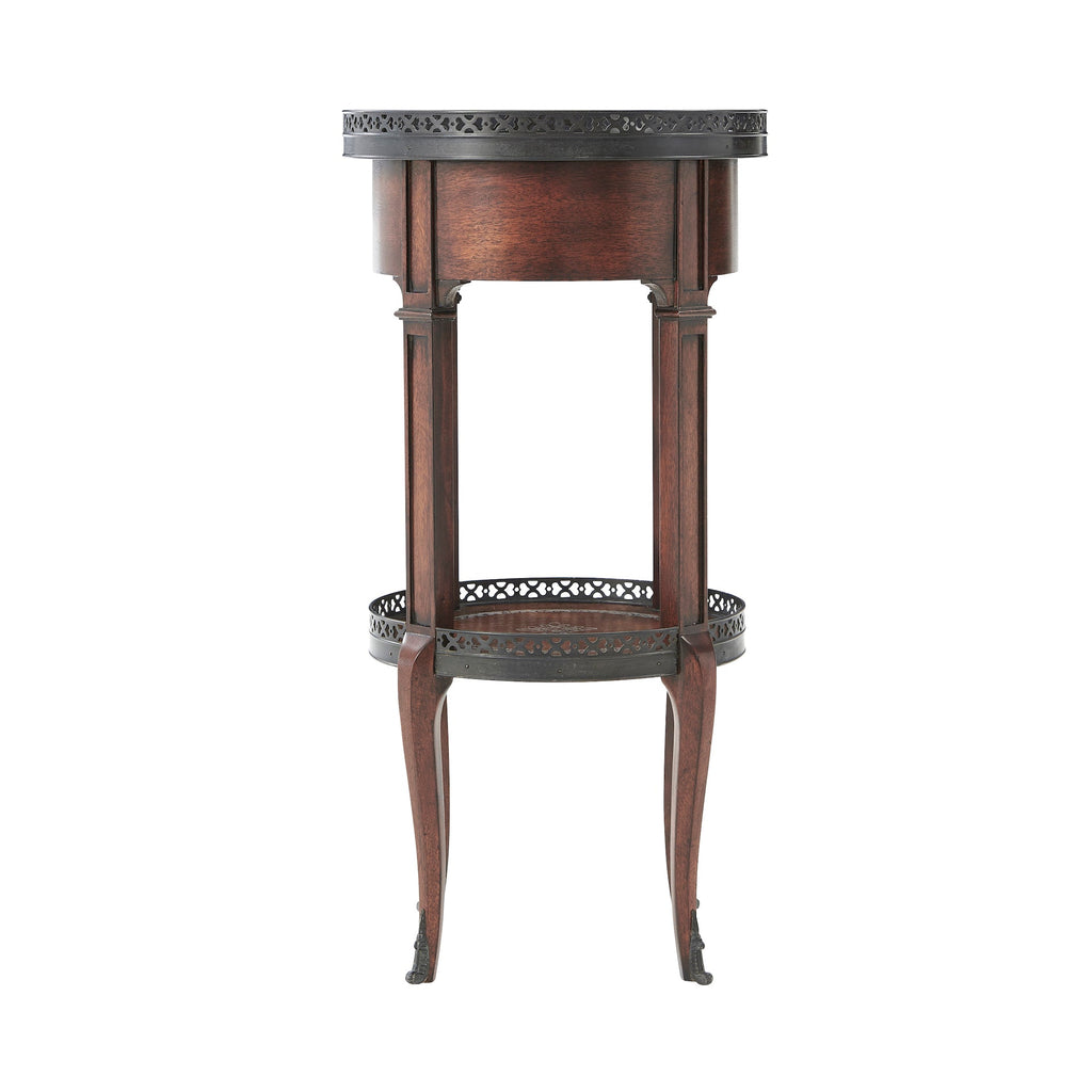 Walnut Circle Accent Table