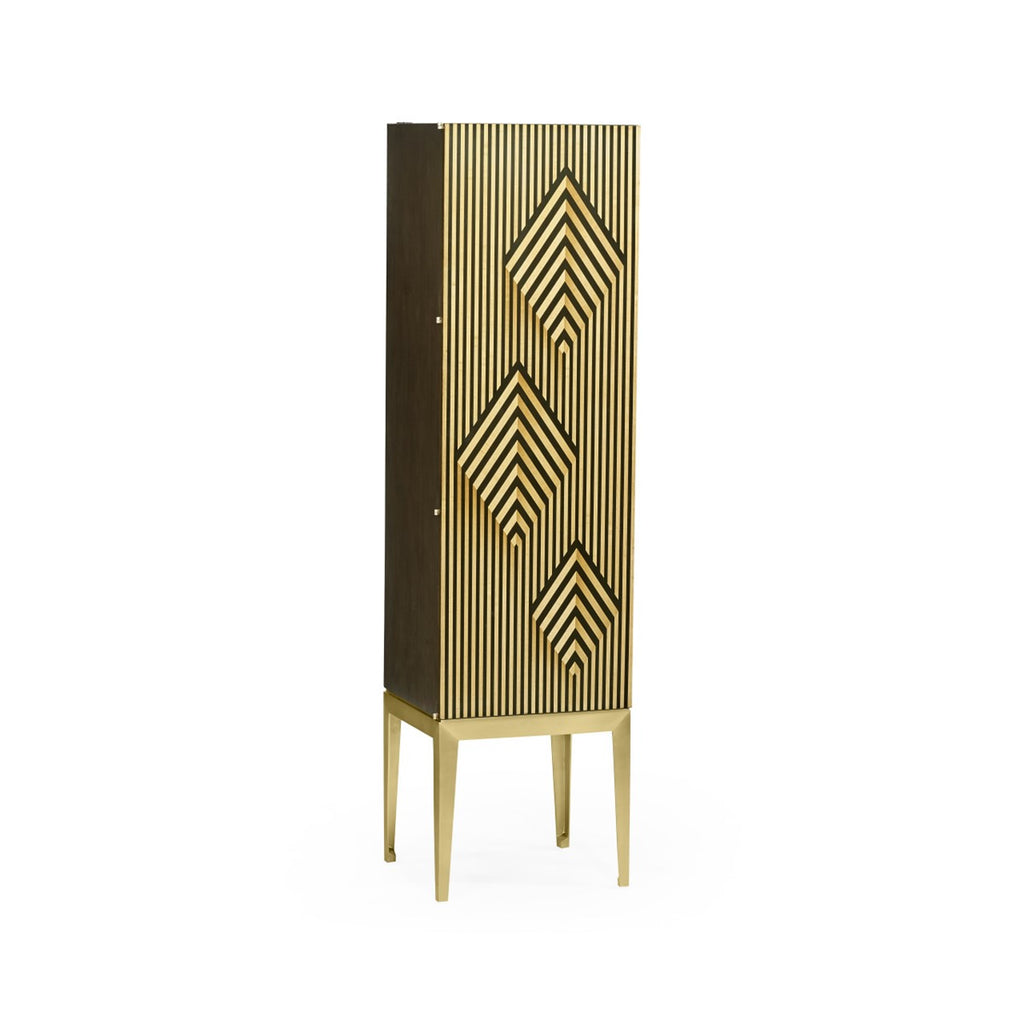 Modern Accents Optical Illusion Satinwood Cabinet