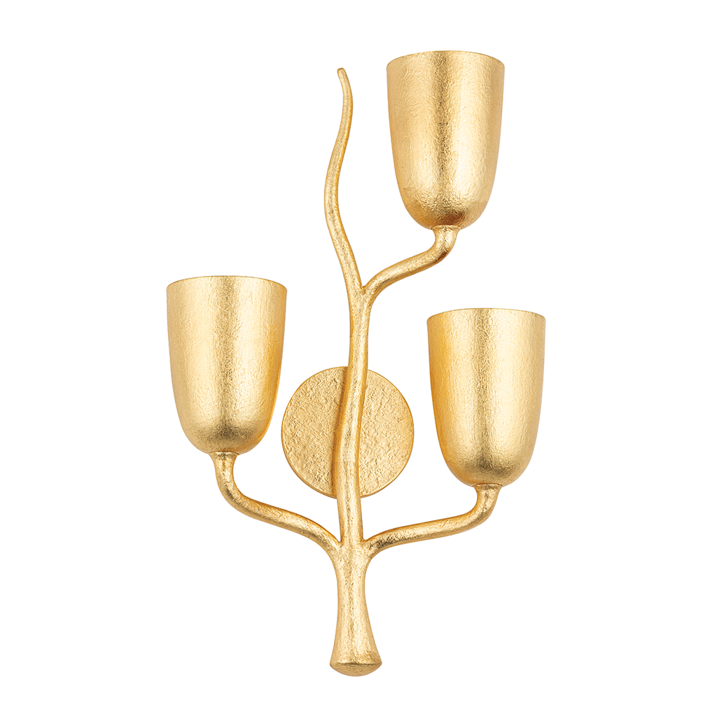 Vine 3 Light Right Wall Sconce - Gold Leaf