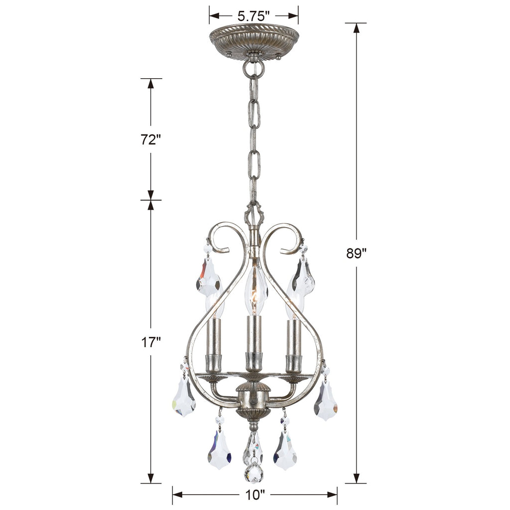 Ashton 3 Light Semi Flush