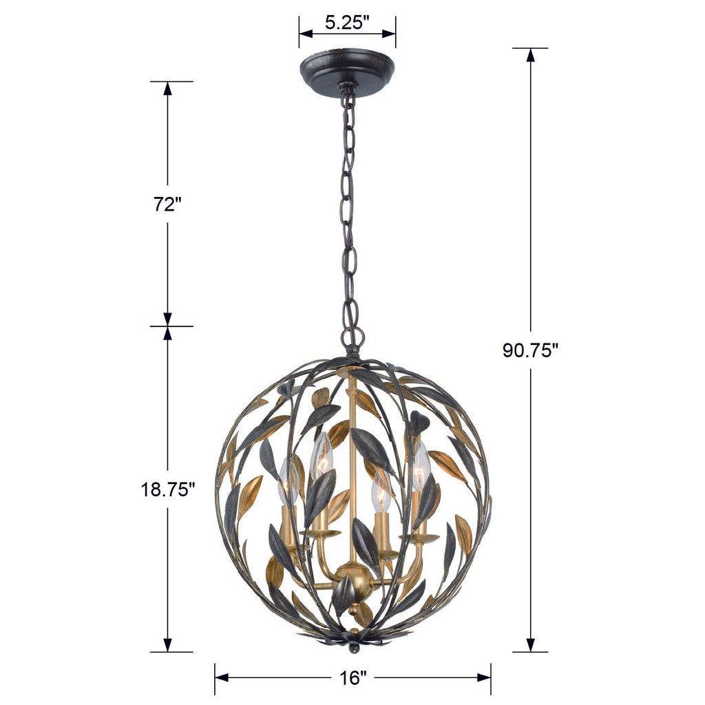 Broche 4 Light Mini Chandelier