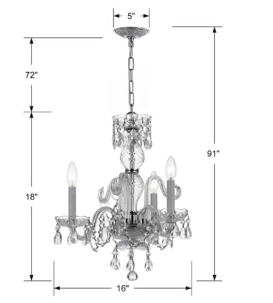 Traditional Crystal 3 Light Mini Chandelier