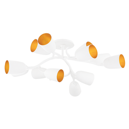 Vine 12 Ligh Semi Flush - White Plaster