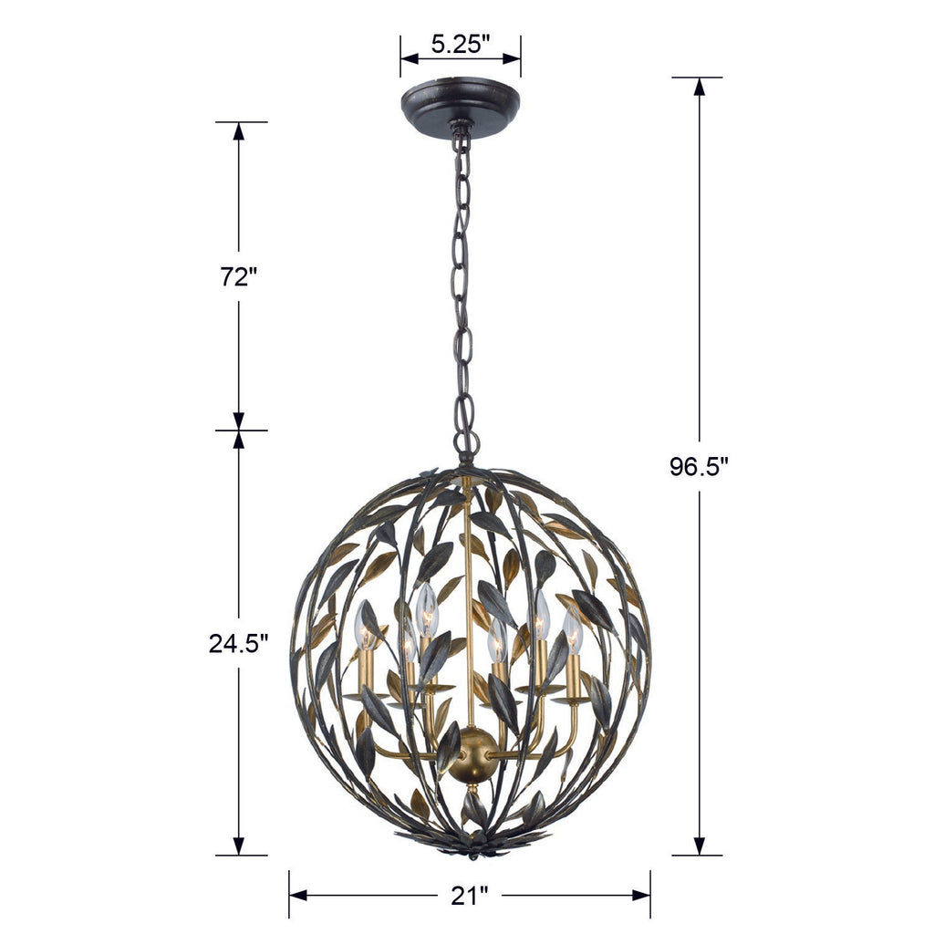 Broche 6 Light Chandelier