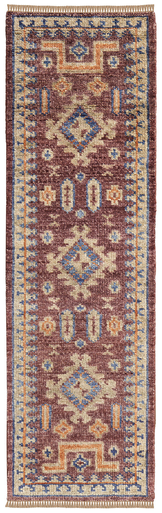 Fillmore Traditional Geometric Red Green Blue Area Rug (2'6" x 8')