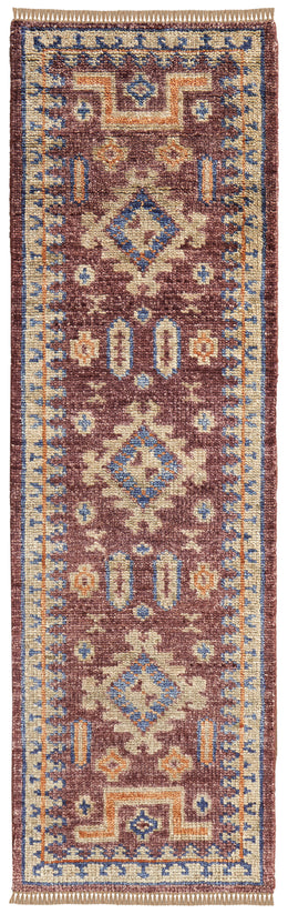 Fillmore Traditional Geometric Red Green Blue Area Rug (2' x 3')