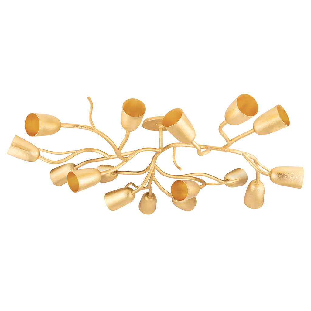 Vine 16 Ligh Semi Flush - Gold Leaf