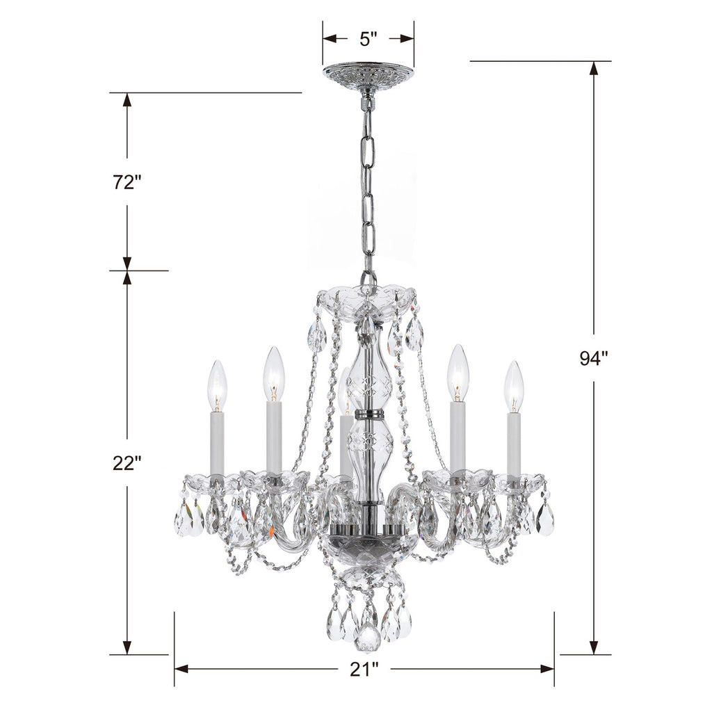 Traditional Crystal 5 Light Chandelier