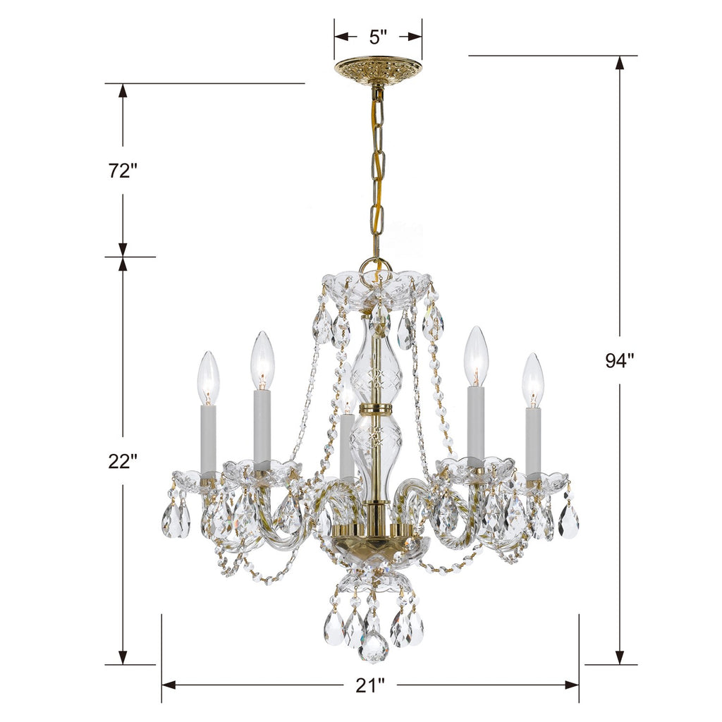 Traditional Crystal 5 Light Chandelier