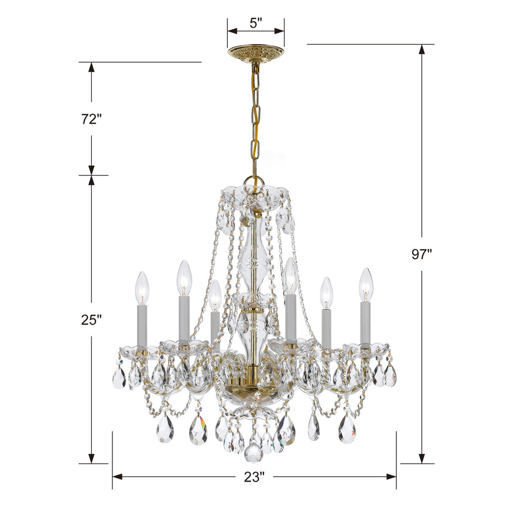 Traditional Crystal 6 Light Chandelier