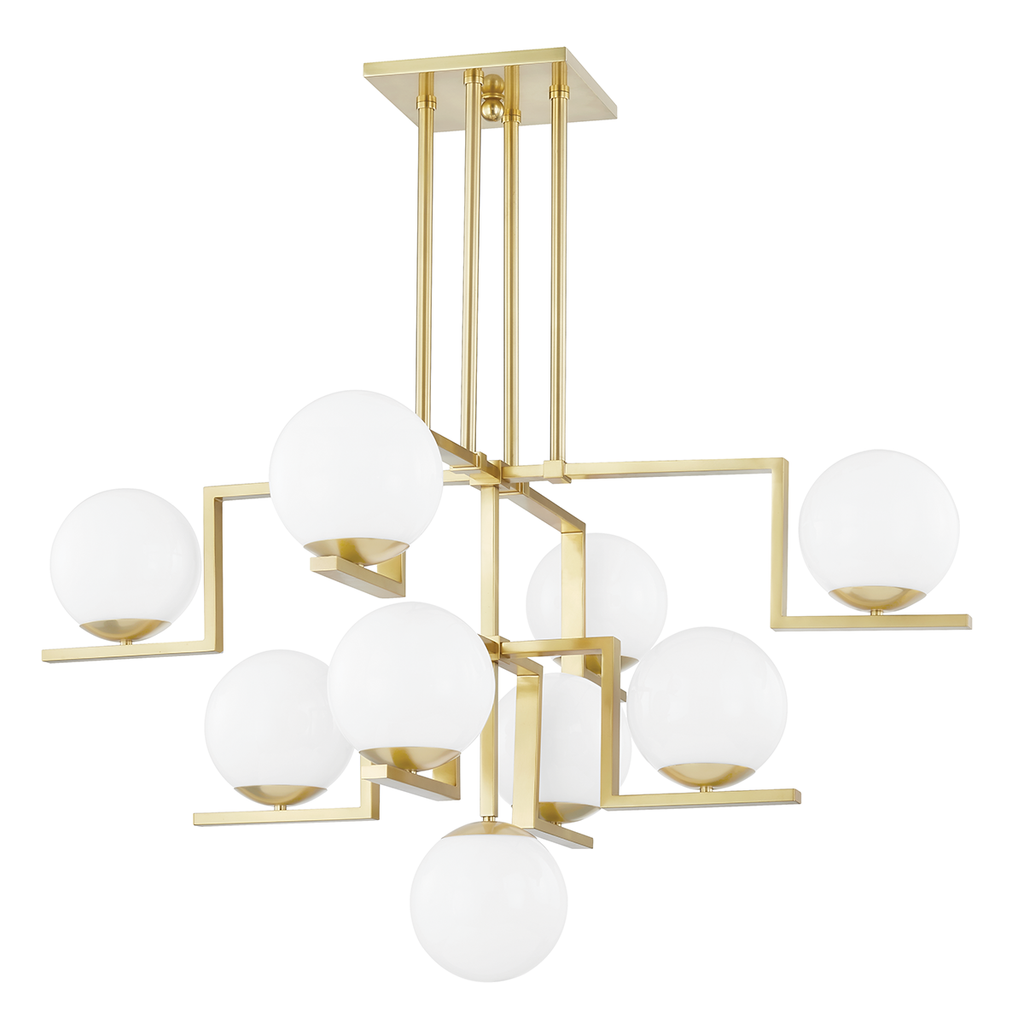 Tanner 9 Light Chandelier - Aged Brass