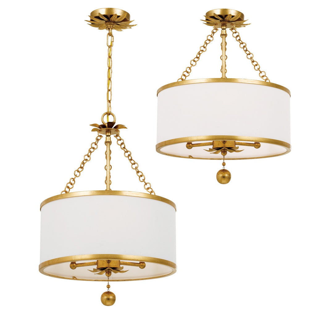 Broche 3 Light Semi Flush