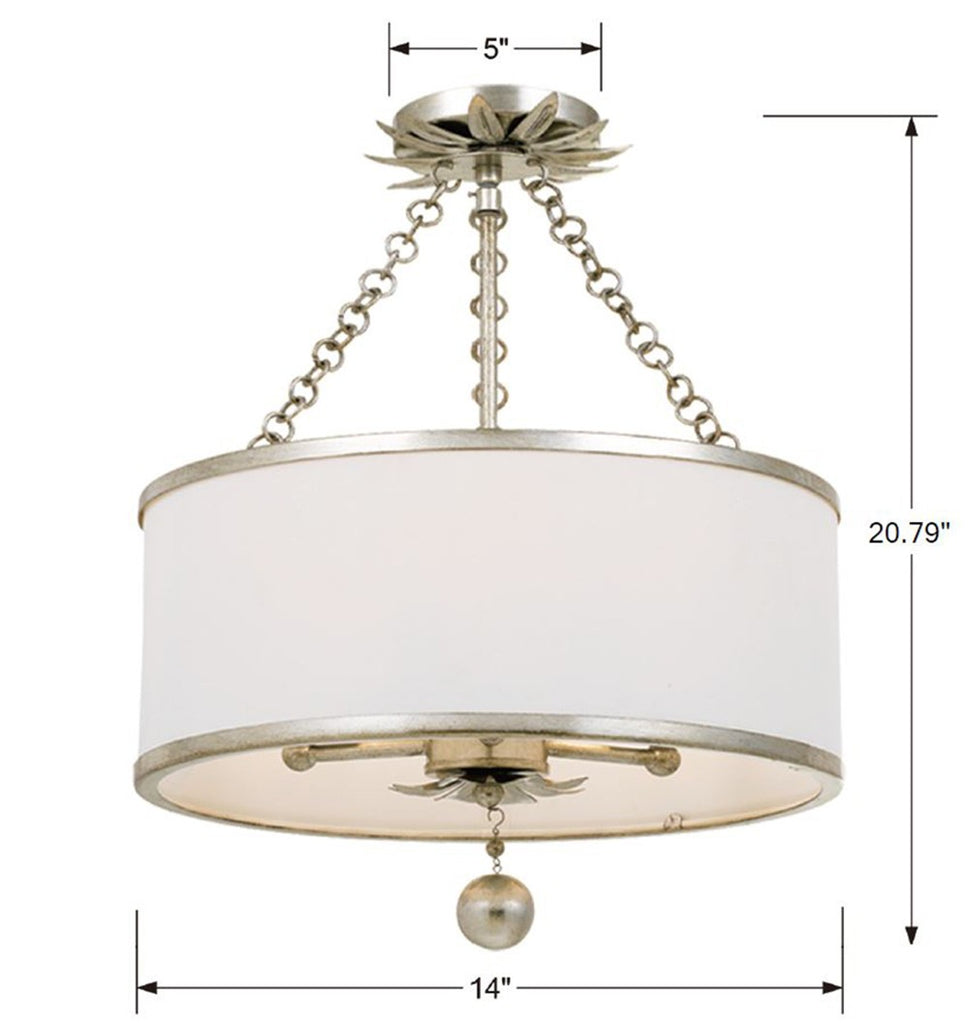 Broche 3 Light Semi Flush