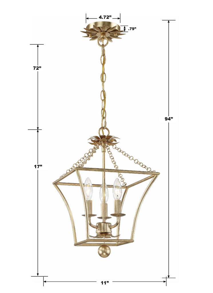 Broche 3 Light Lantern Chandelier