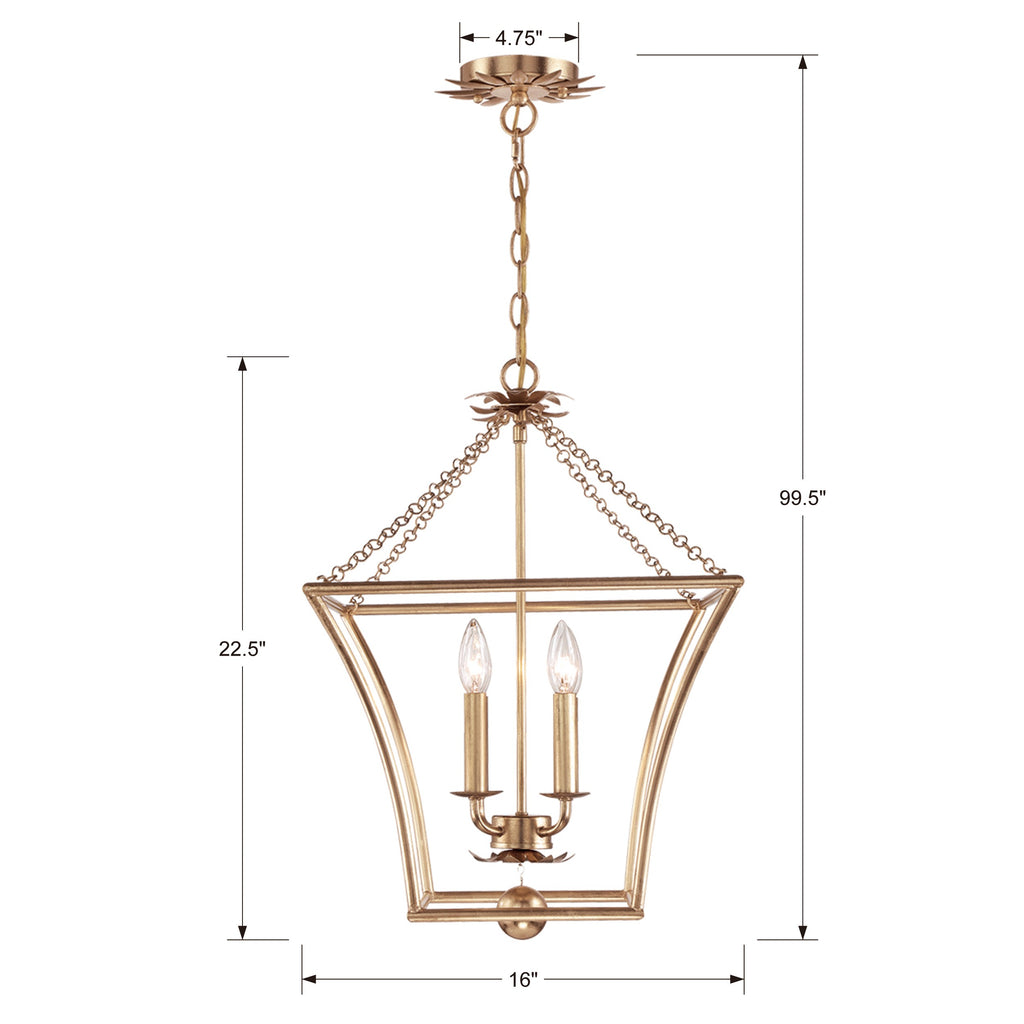 Broche 4 Light Lantern Chandelier