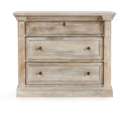 Adelaide Wood 3 Drawer Nightstand, Natural White Wash